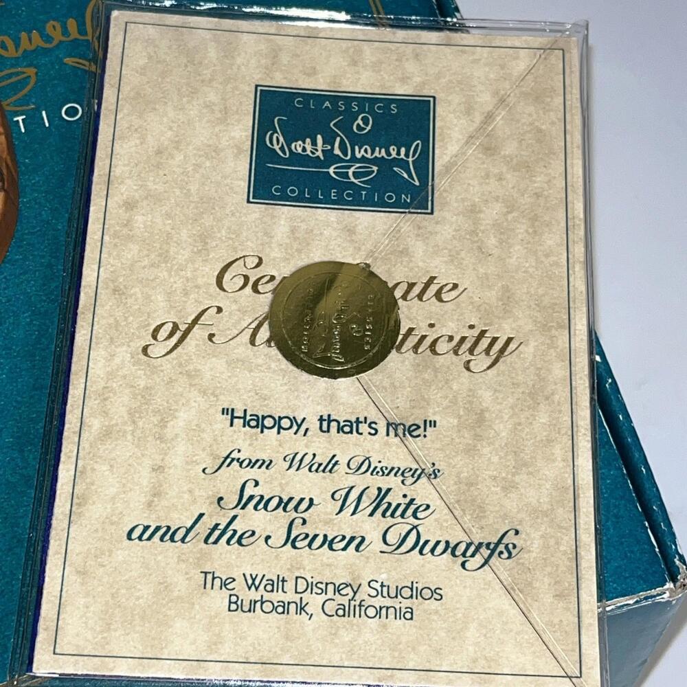 Walt Disney Collection “Happy, that’s me!” Figurine Original Box And COA - Picture 4 of 10